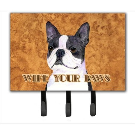 CAROLINES TREASURES Carolines Treasures SS4884TH68 6 x 9 in. Boston Terrier Wipe Your Paws Leash or Key Holder SS4884TH68